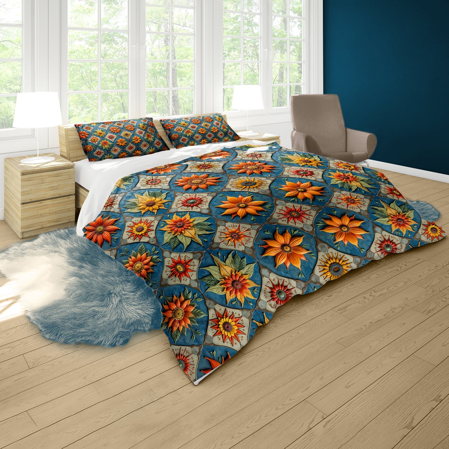 Bohemian Clay Petal Parade Duvet Cover Set
