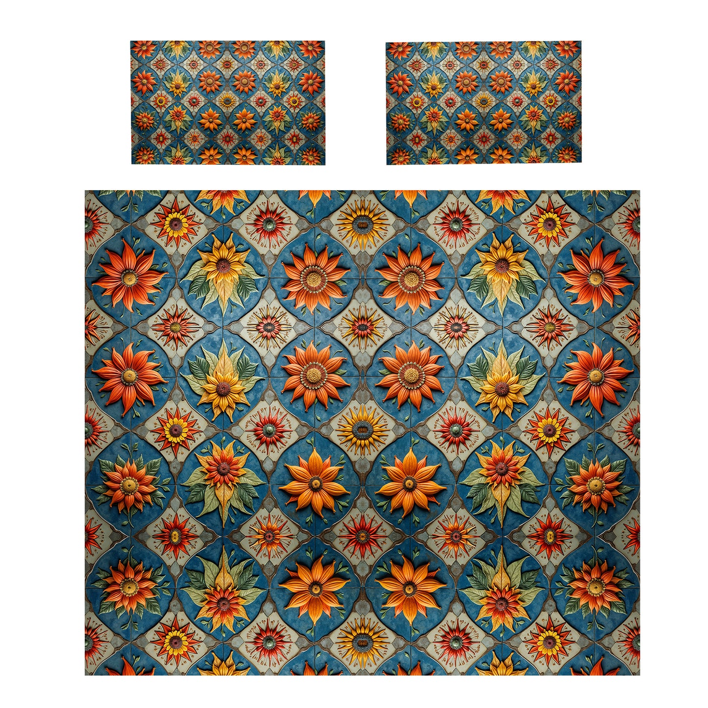 Bohemian Clay Petal Parade Duvet Cover Set