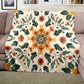 Bohemian Mandala Flora Light Weight Fleece Blanket by Wikus Schalkwyk