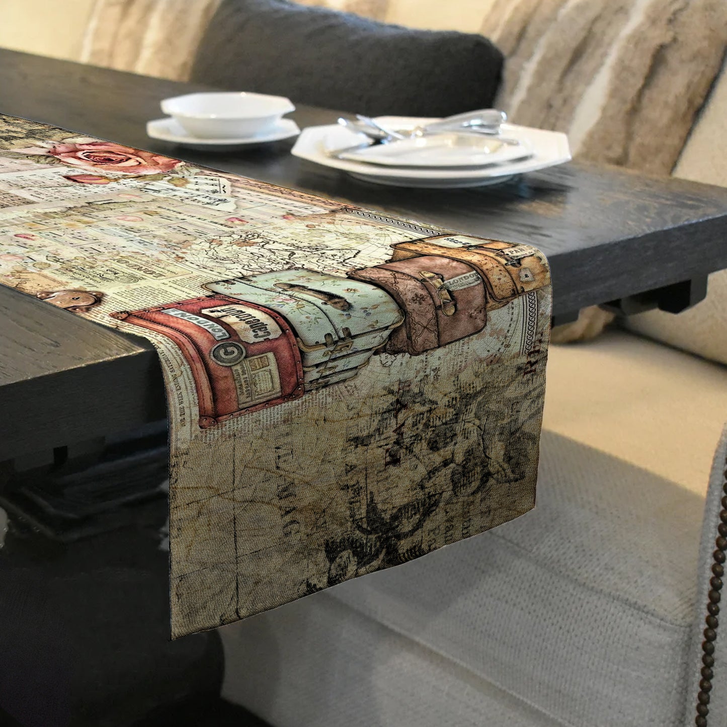 Bon Voyage Table Runner