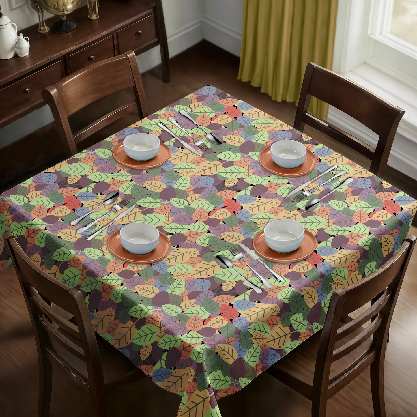 Botanical Rhythm Winter Breeze Square Tablecloth