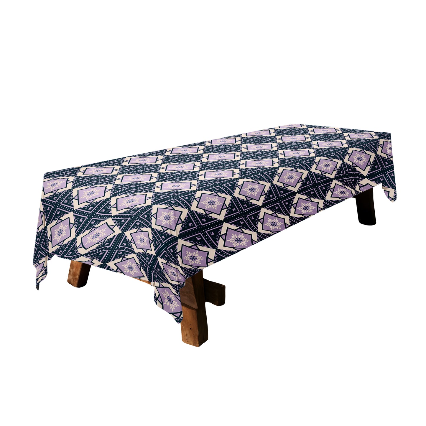 Botanical Square Pattern 3m Rectangle Tablecloth