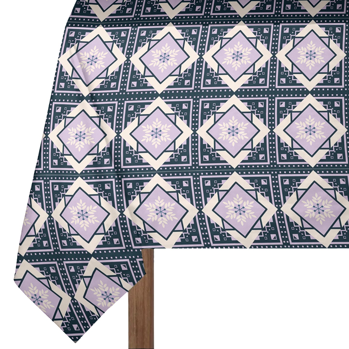 Botanical Square Pattern 3m Rectangle Tablecloth