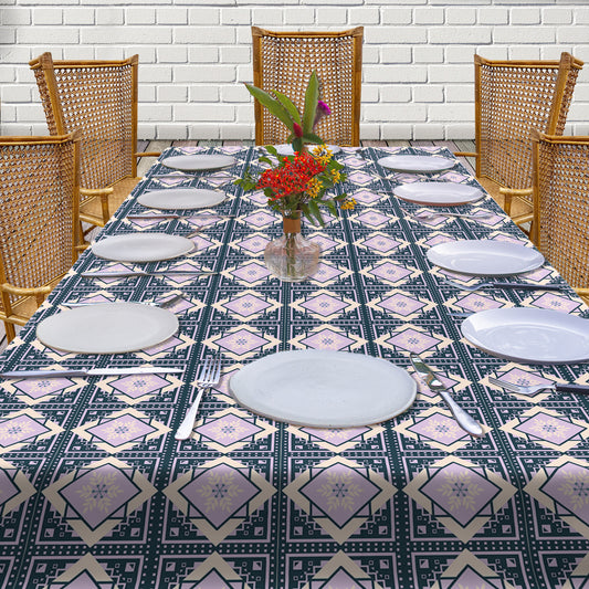 Botanical Square Pattern 3m Rectangle Tablecloth