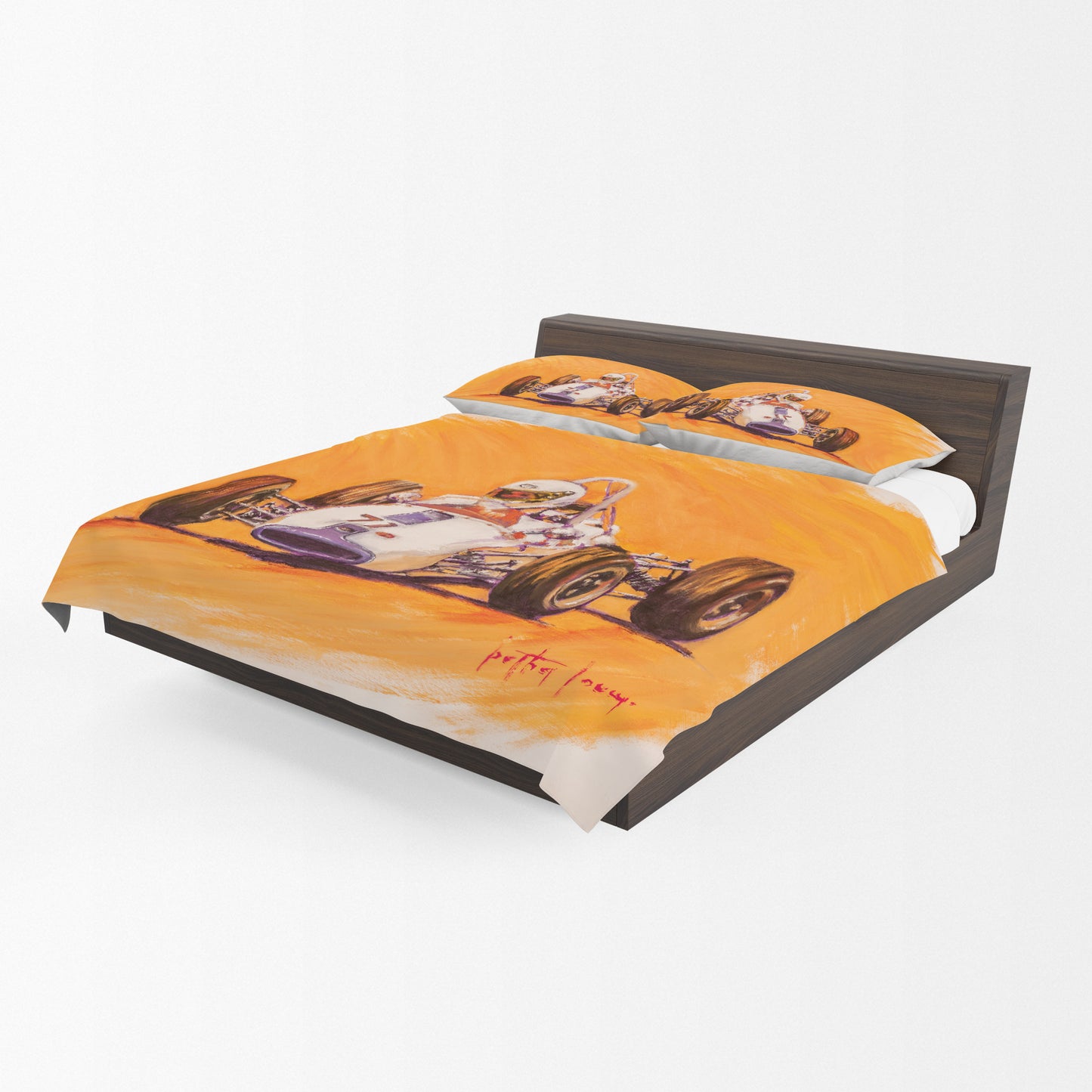 Orange Racer Duvet Cover Set By Botha Louw