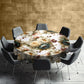Bouquet of Floral on White Round Tablecloth by Mark van Vuuren