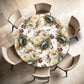 Bouquet of Floral on White Round Tablecloth by Mark van Vuuren