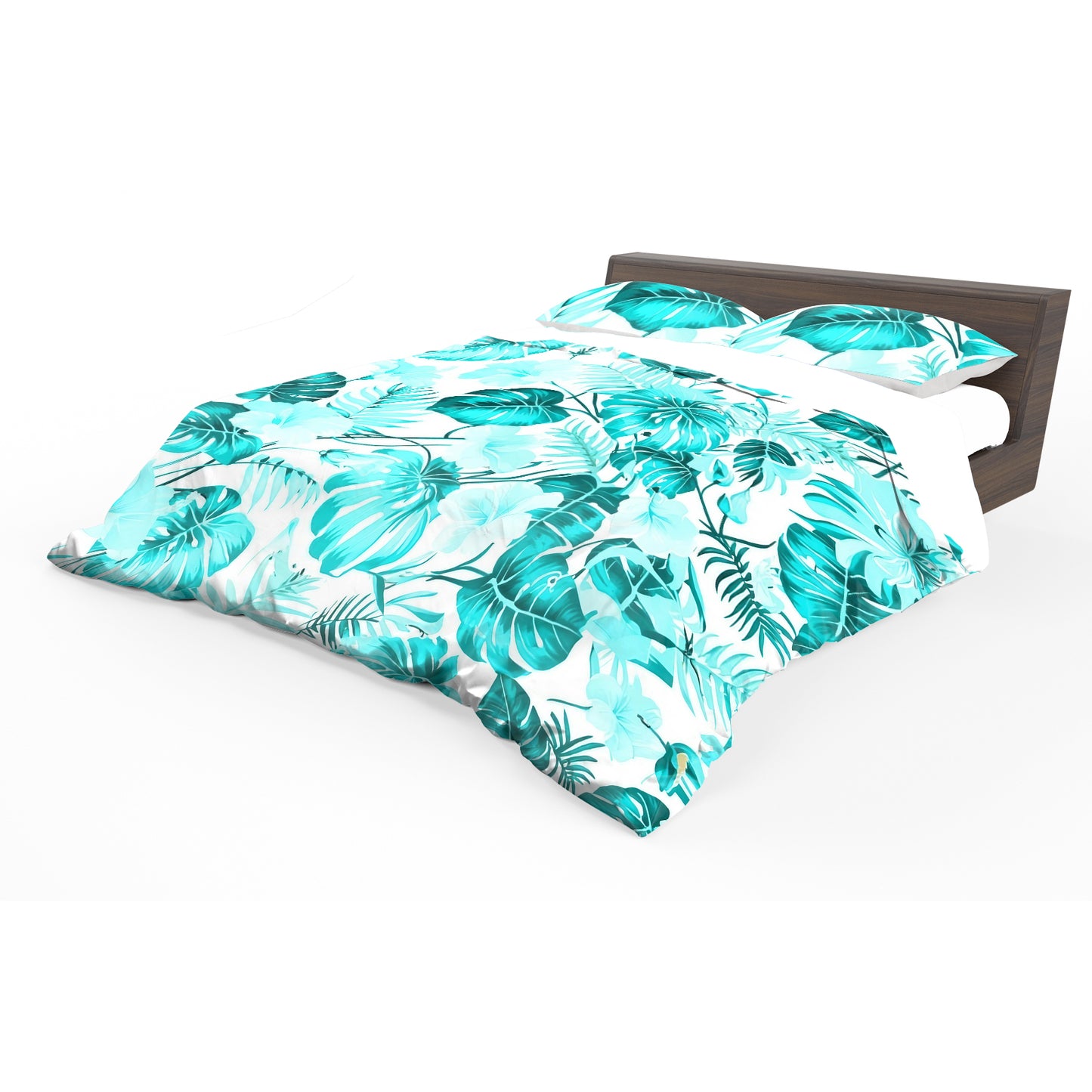 Bricht Aqua Leaves Duvet Cover Set