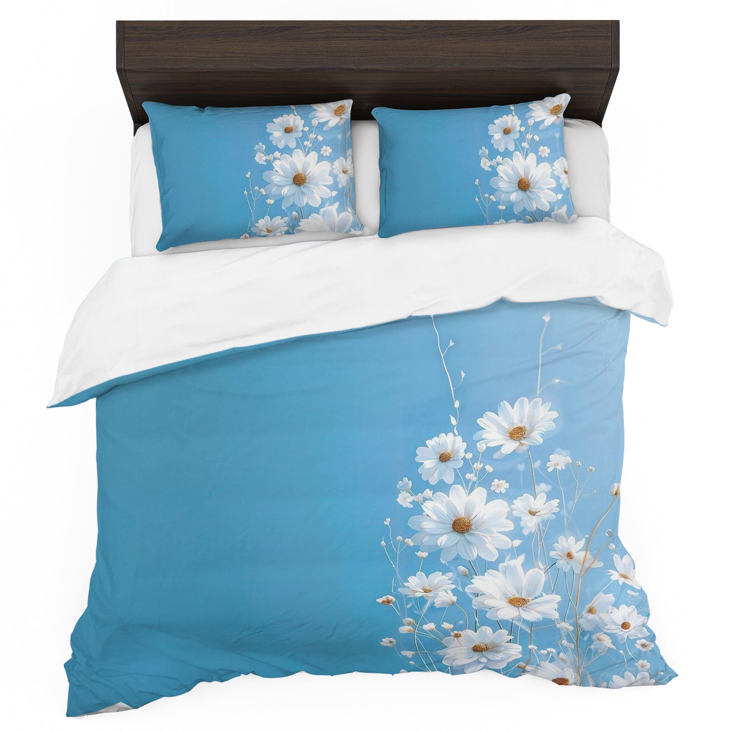 Bright Sun on White Flowers Duvet Cover Set