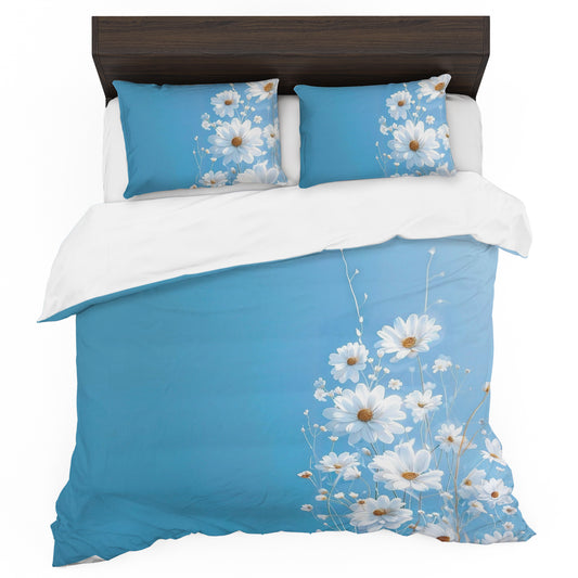 Bright Sun on White Flowers Duvet Cover Set