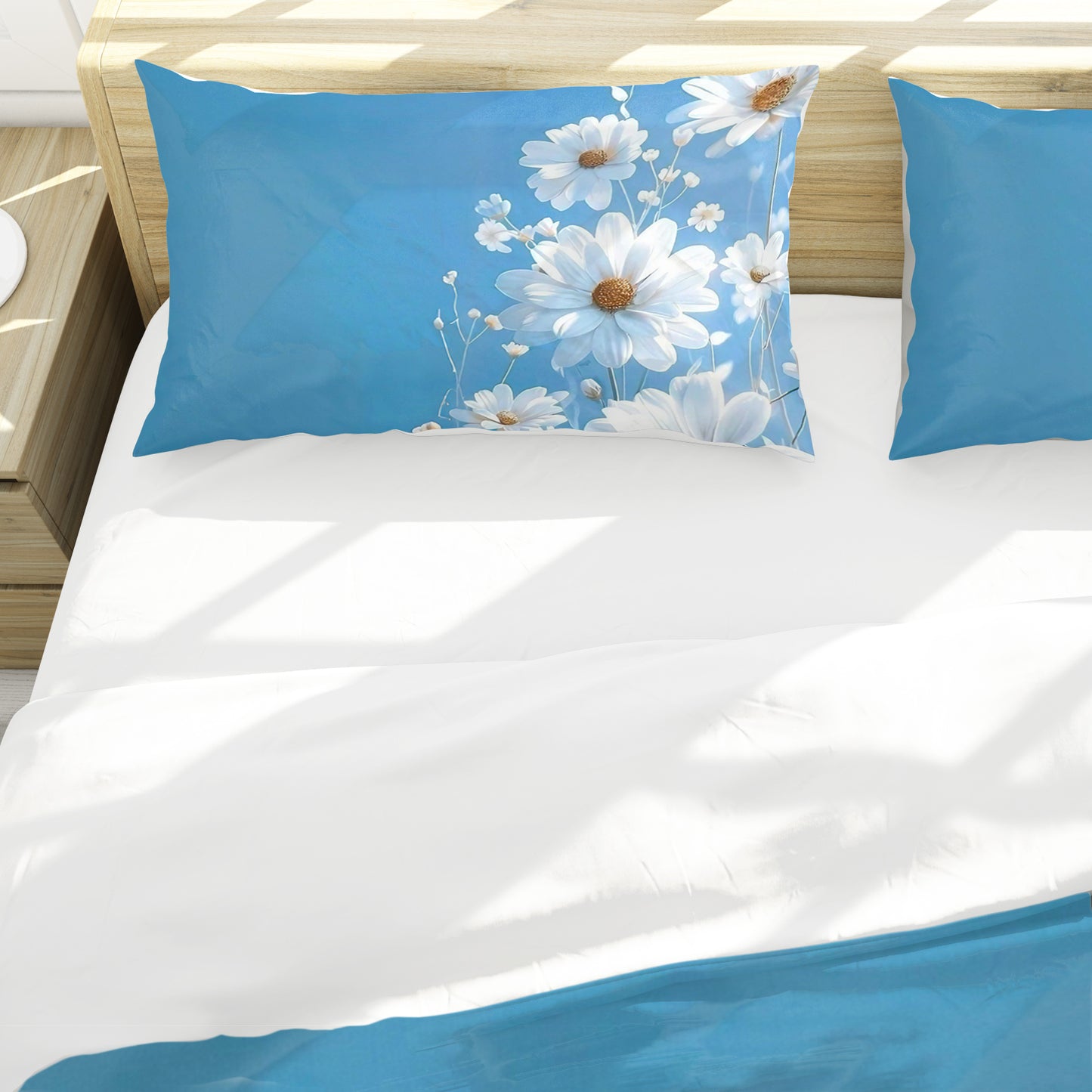 Bright Sun on White Flowers Duvet Cover Set
