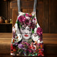 Bright Floral Frida Kahlo Medium Length Apron By Mark Van Vuuren