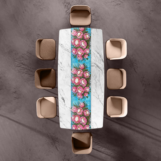 Bright Pink Proteas By Stella Bruwer Table Runner