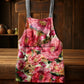 Bright Red Floral Medium Length Apron By Mark Van Vuuren