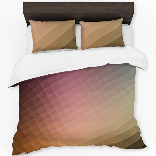 Bronze Squares Duvet Cover Set