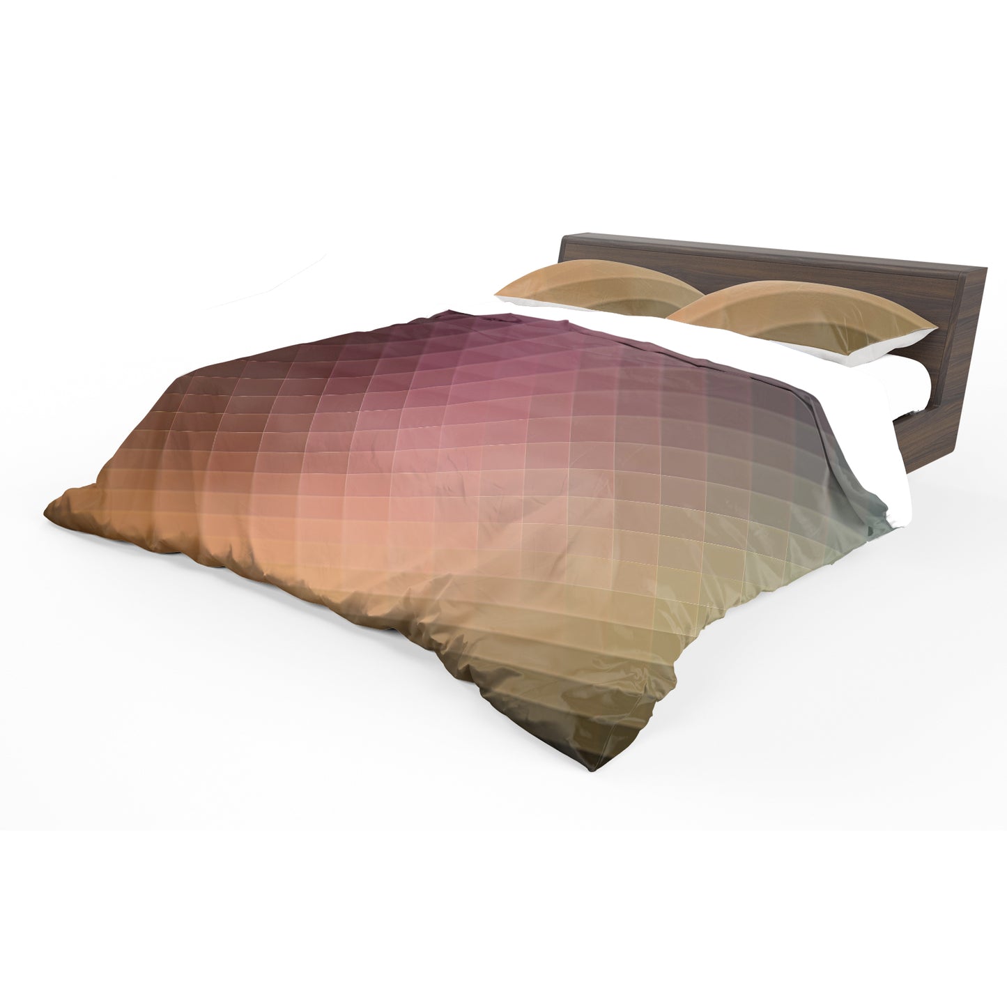Bronze Squares Duvet Cover Set