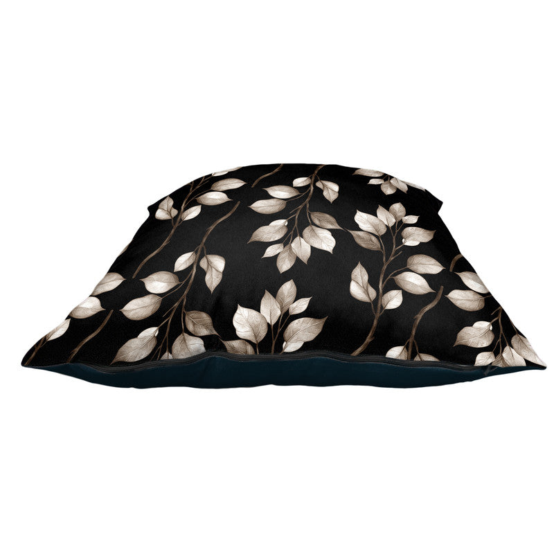 Brown Drawn Leaves on Black Luxury Scatter by Mark van Vuuren