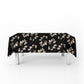 Brown Drawn Leaves on Black Rectangle Tablecloth by Mark van Vuuren