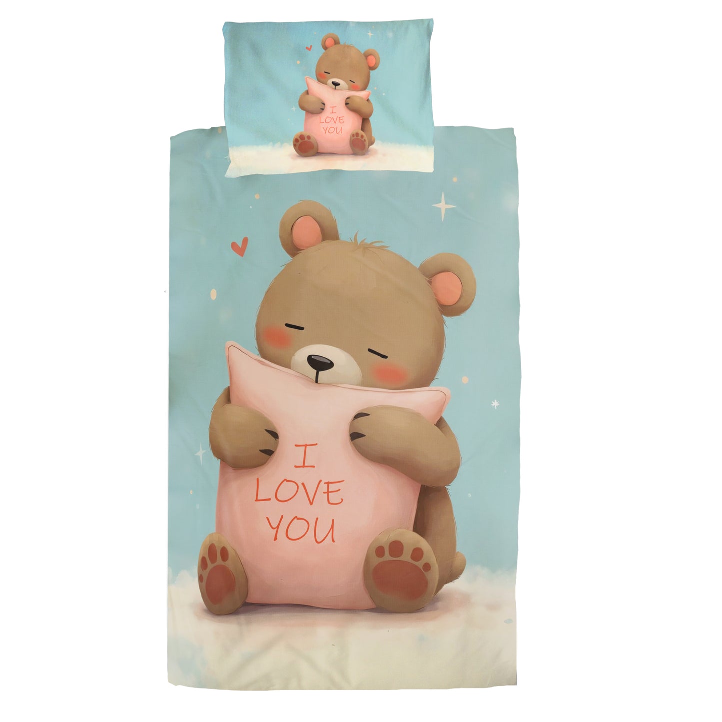 Brown Bear Loves You Cot Set