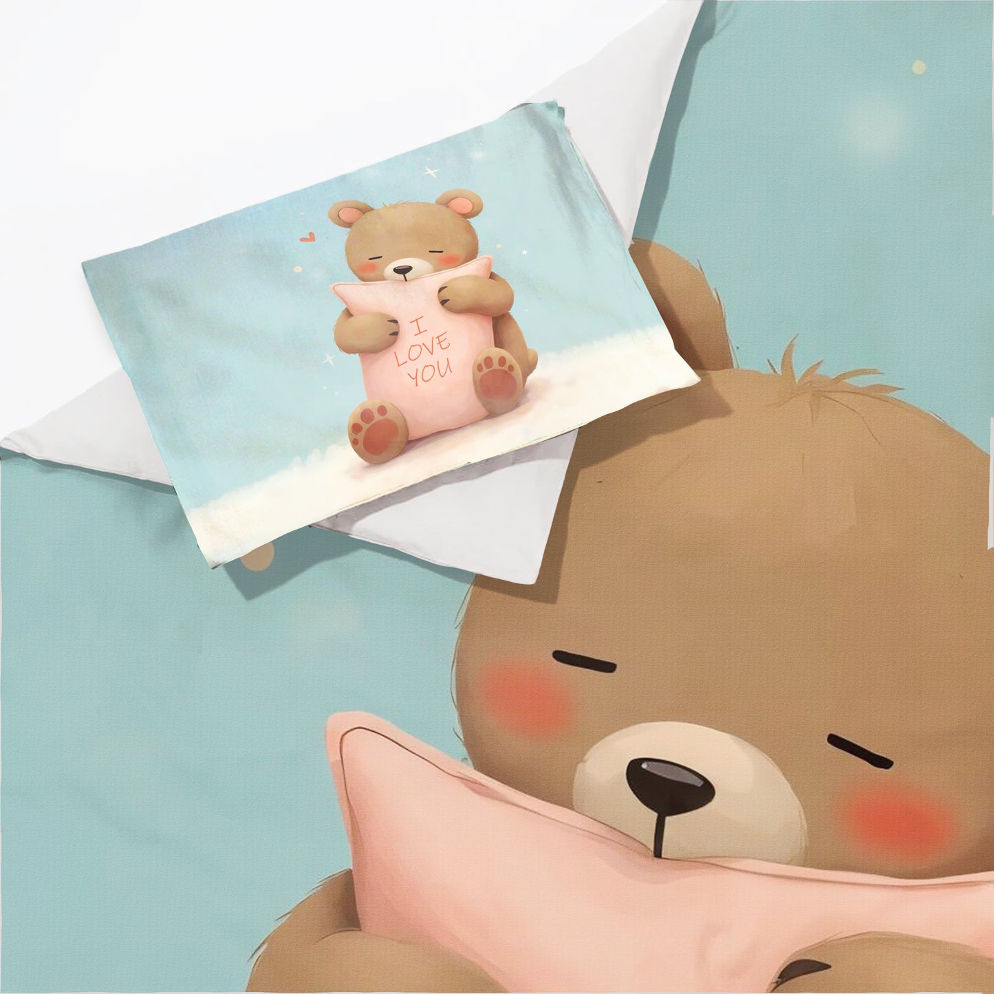 Brown Bear Loves You Cot Set