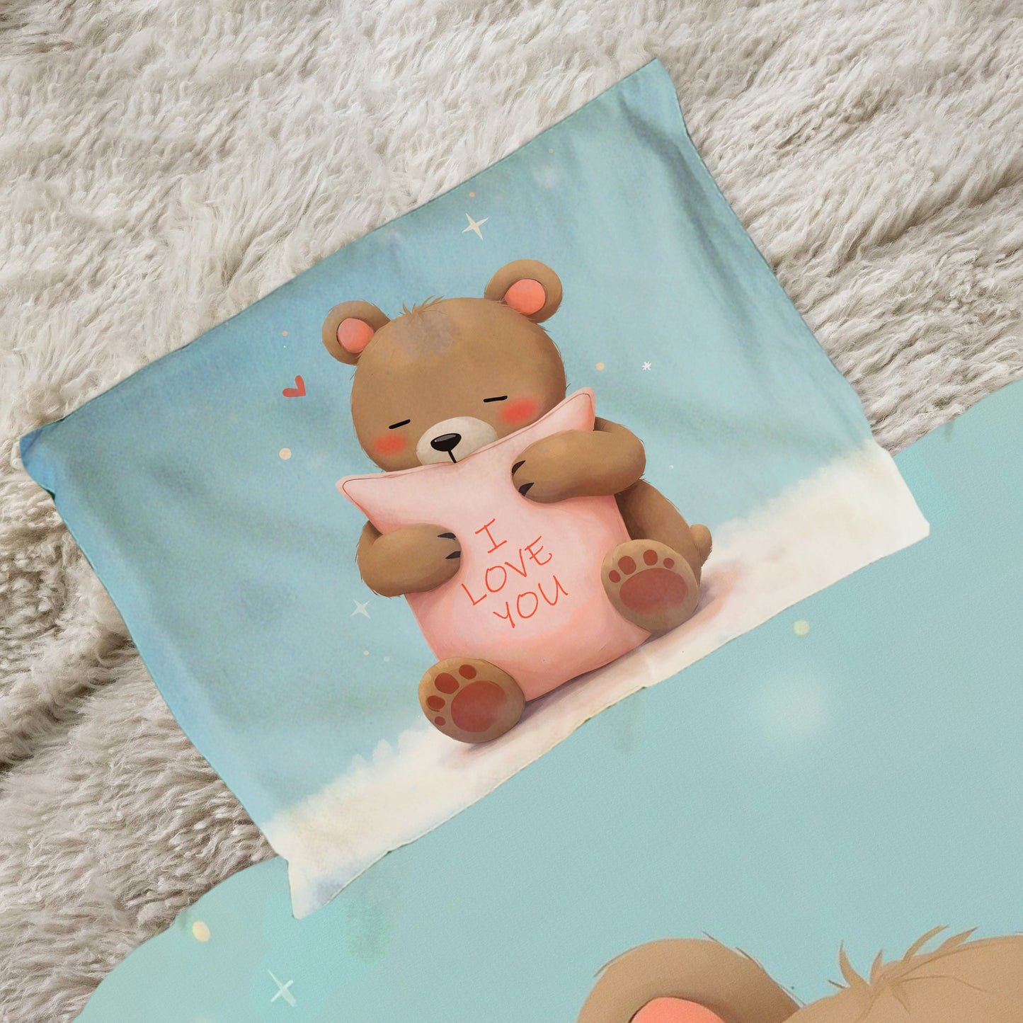 Brown Bear Loves You Cot Set