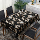 Brown Drawn Leaves on Black Rectangle Tablecloth by Mark van Vuuren