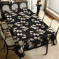 Brown Drawn Leaves on Black Rectangle Tablecloth by Mark van Vuuren