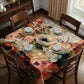 Brown Floral Square Tablecloth By Mark Van Vuuren
