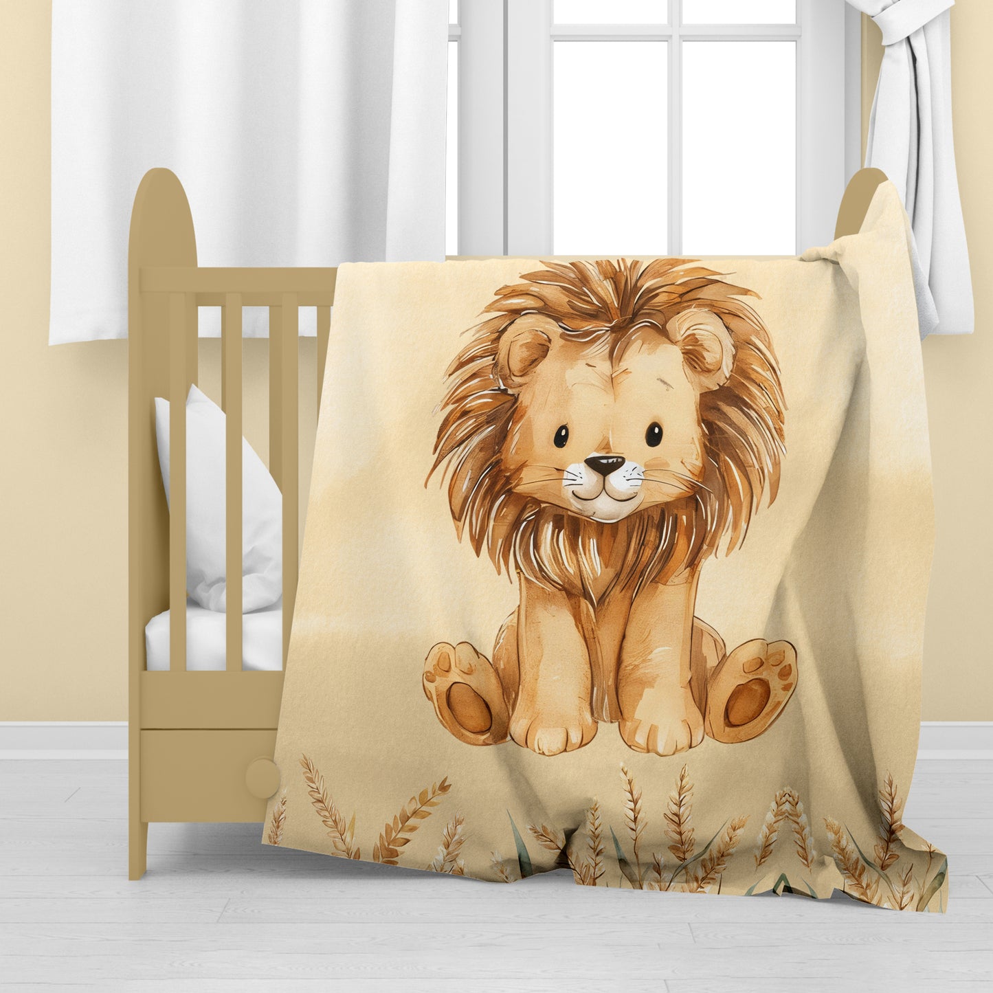 Brown Lion Baby Fleece Blanket