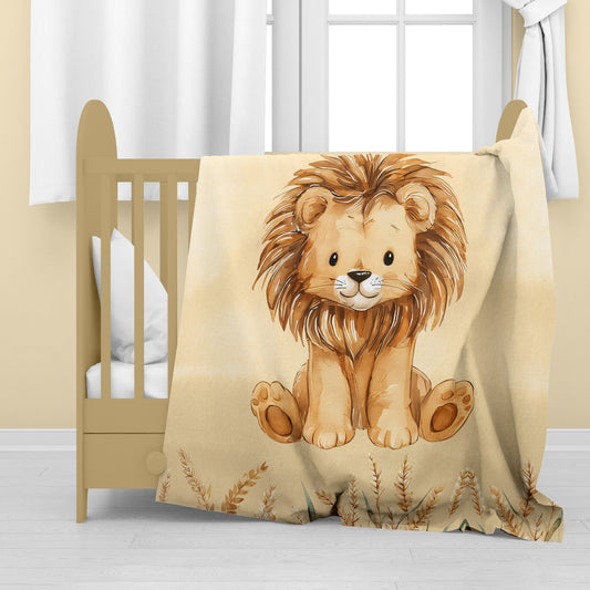 Brown Lion Baby Fleece Blanket