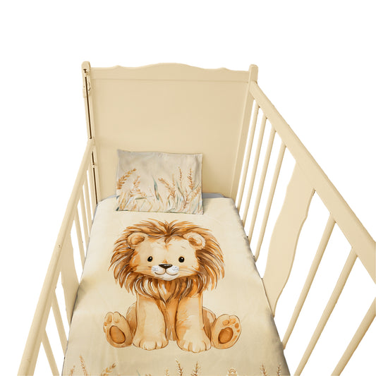 Brown Lion Cot Set