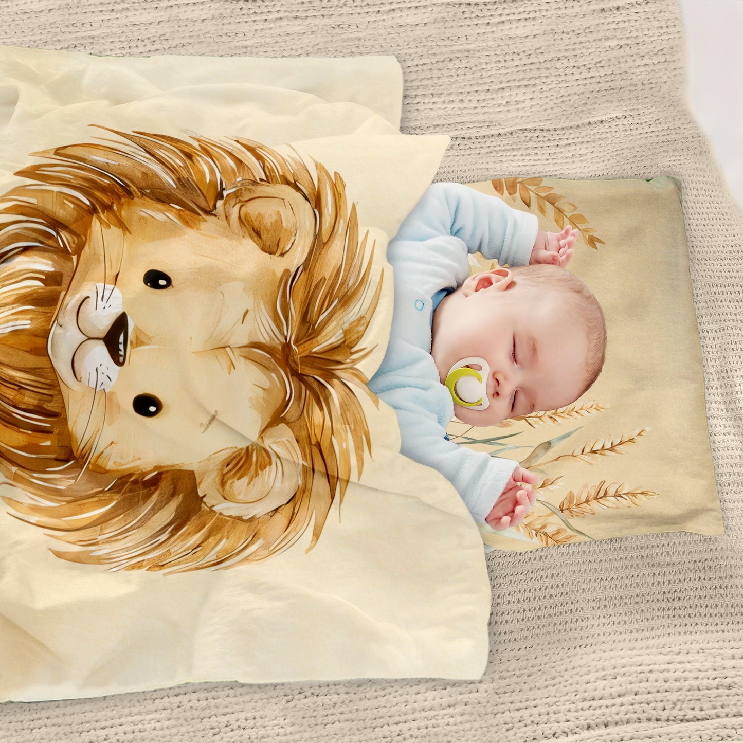 Brown Lion Cot Set