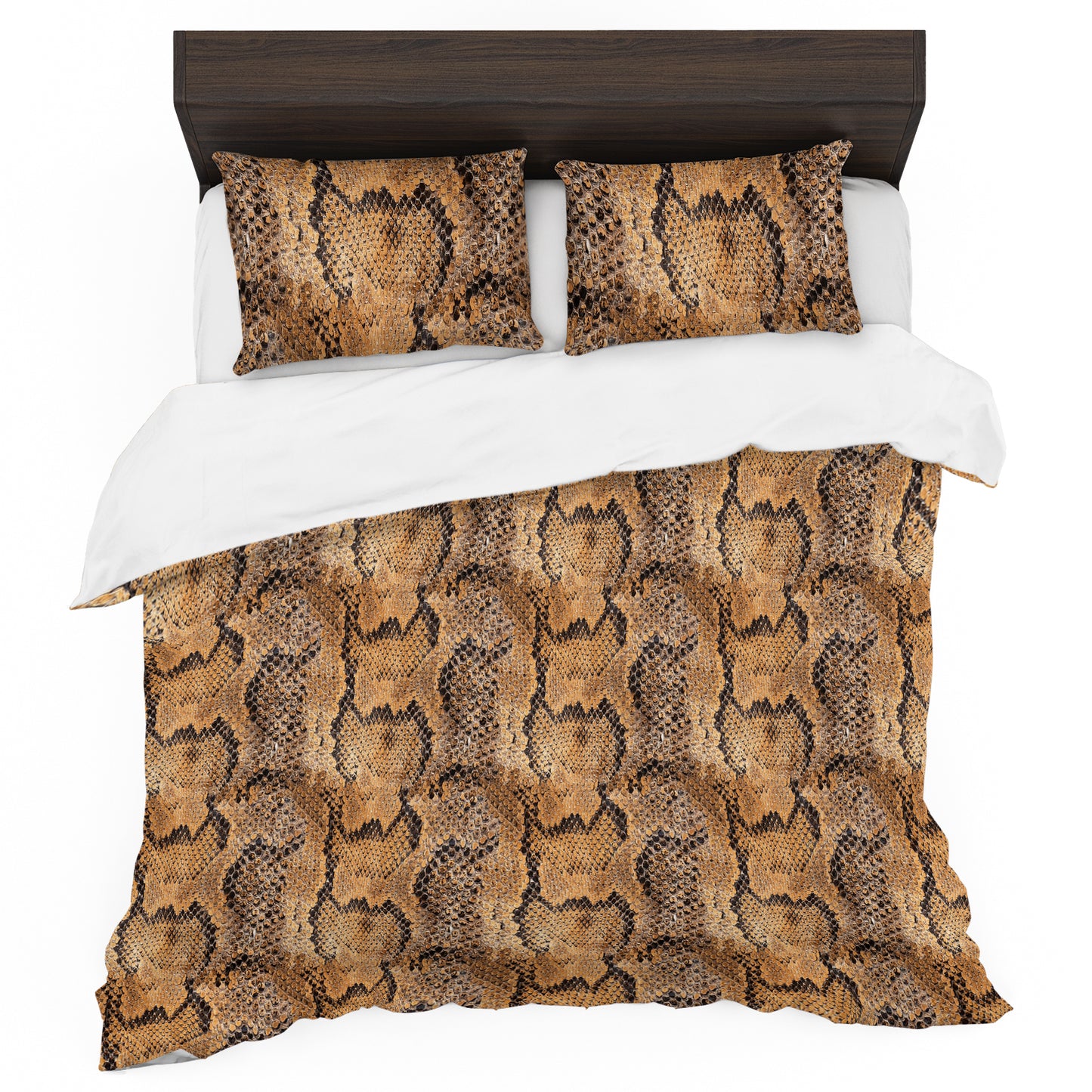 Brown Snake Skin Duvet Cover Set