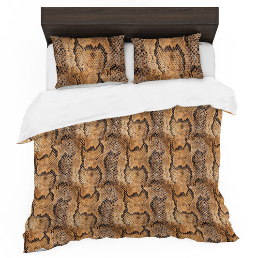 Brown Snake Skin Duvet Cover Set
