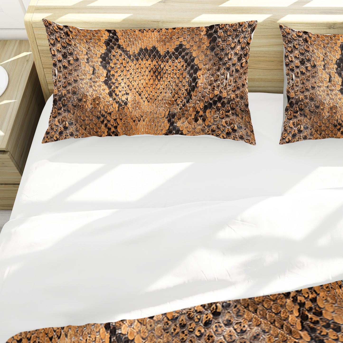 Brown Snake Skin Duvet Cover Set
