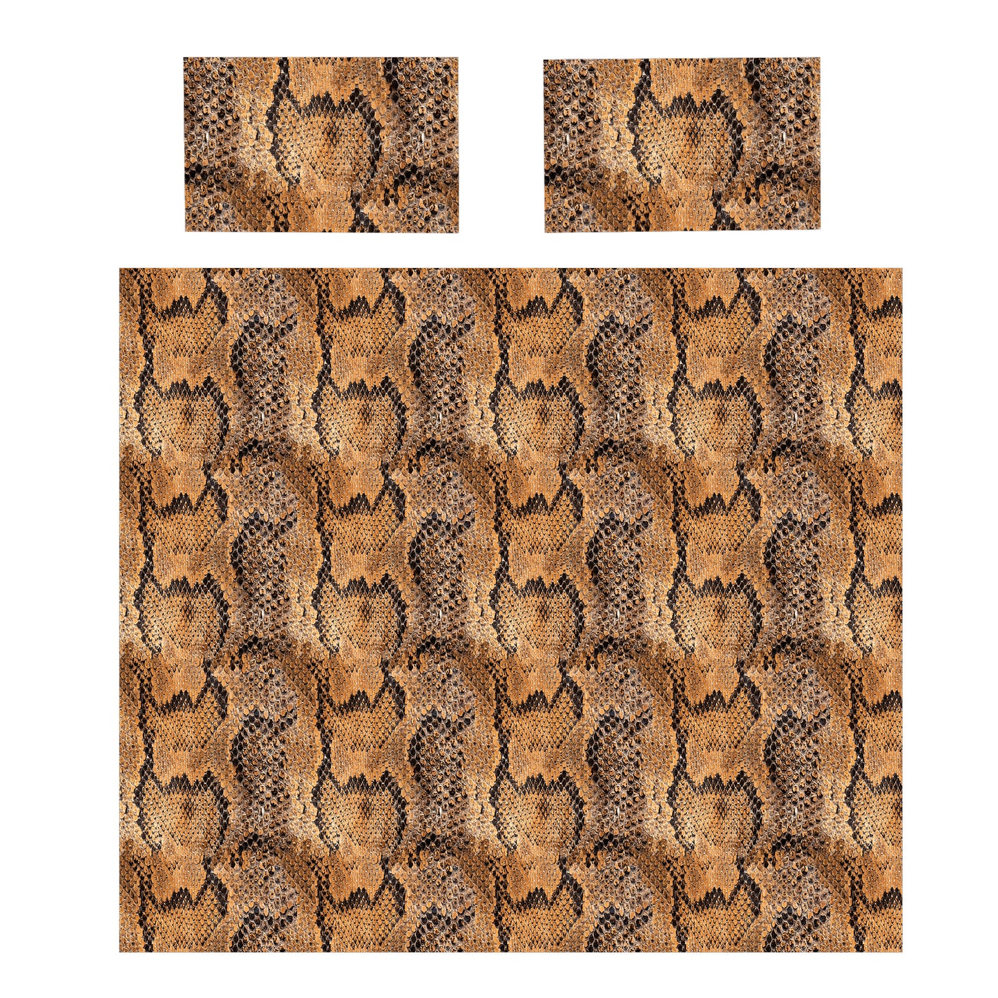 Brown Snake Skin Duvet Cover Set