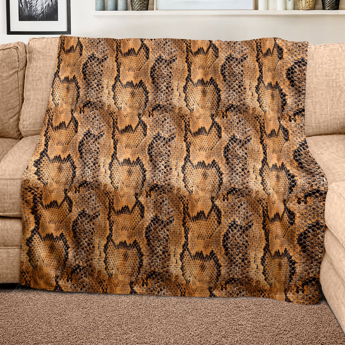 Brown Snake Skin Light Weight Fleece Blanket