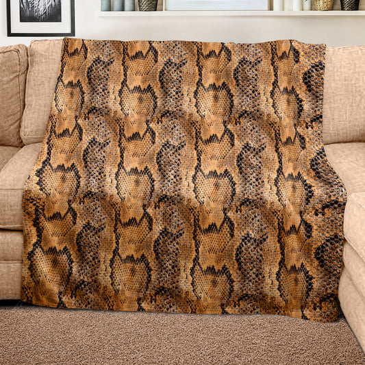 Brown Snake Skin Light Weight Fleece Blanket