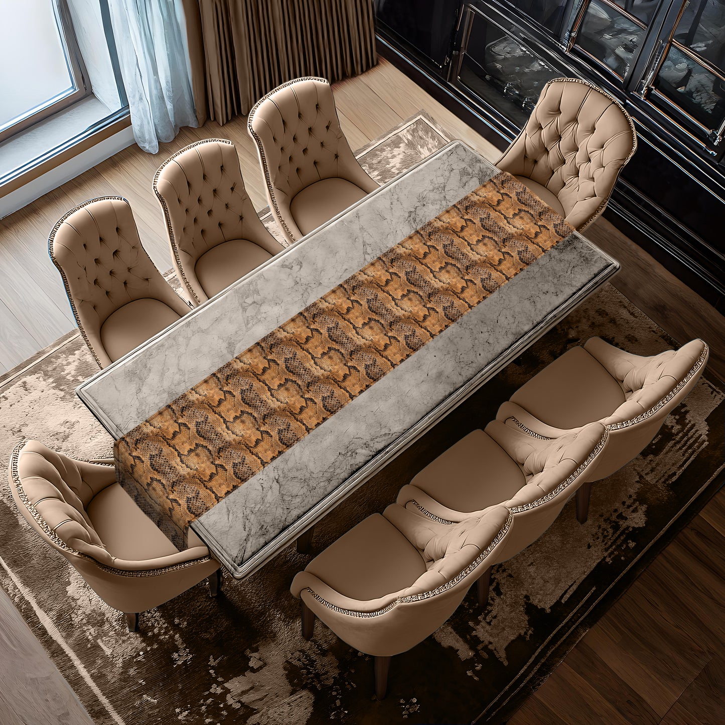 Brown Snake Skin Table Runner