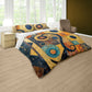Brown & Blue Embrace of Patterns Duvet Cover Set