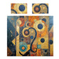 Brown & Blue Embrace of Patterns Duvet Cover Set