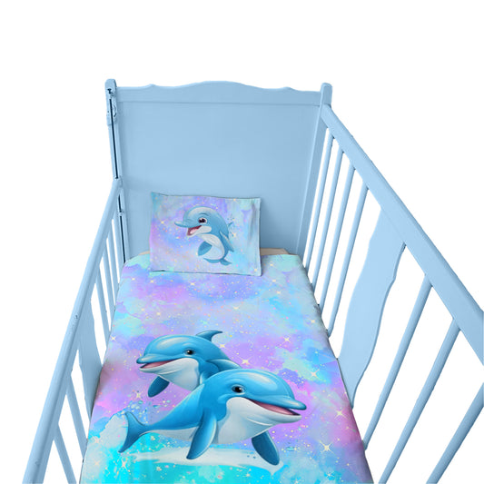 Bubble Dolphin Cot Set