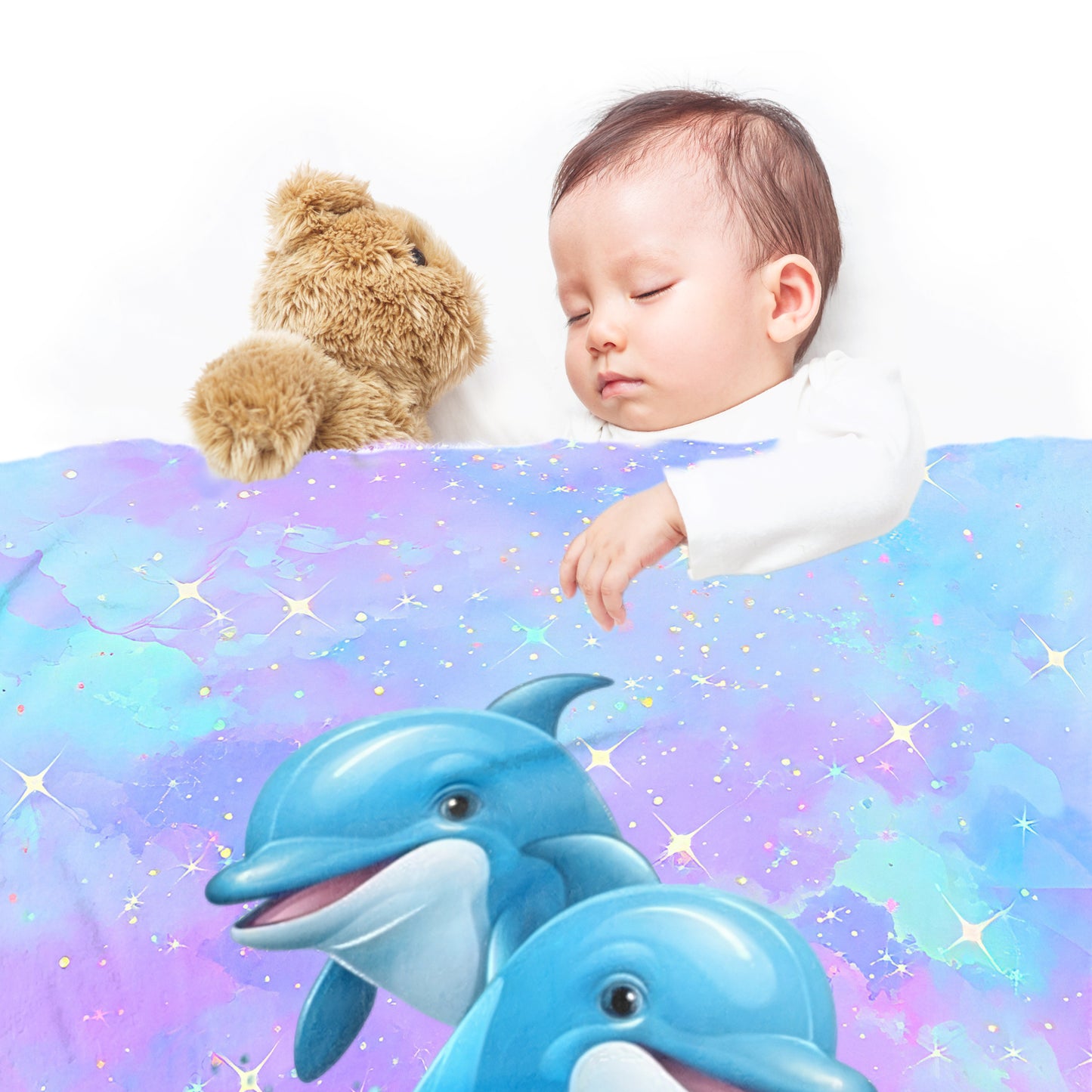 Bubble Dolphin Minky Blanket