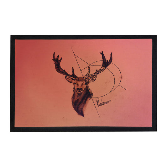 Buck In The Matrix Door Mat by Nathan Pieterse