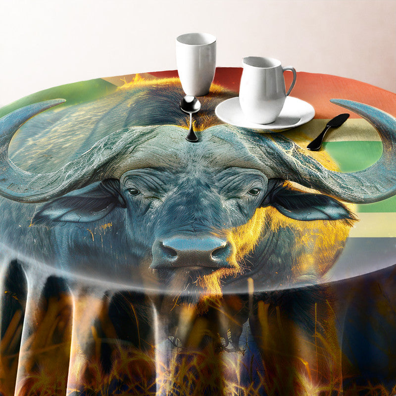 Buffalo Africa Round Tablecloth