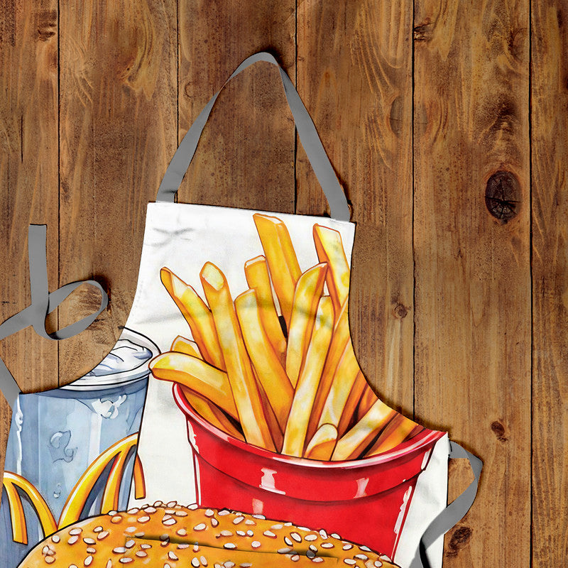 Burger and Chips Medium Length Apron