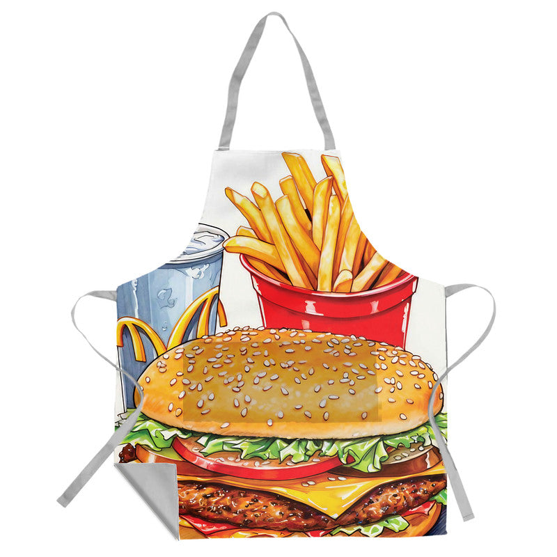 Burger and Chips Medium Length Apron
