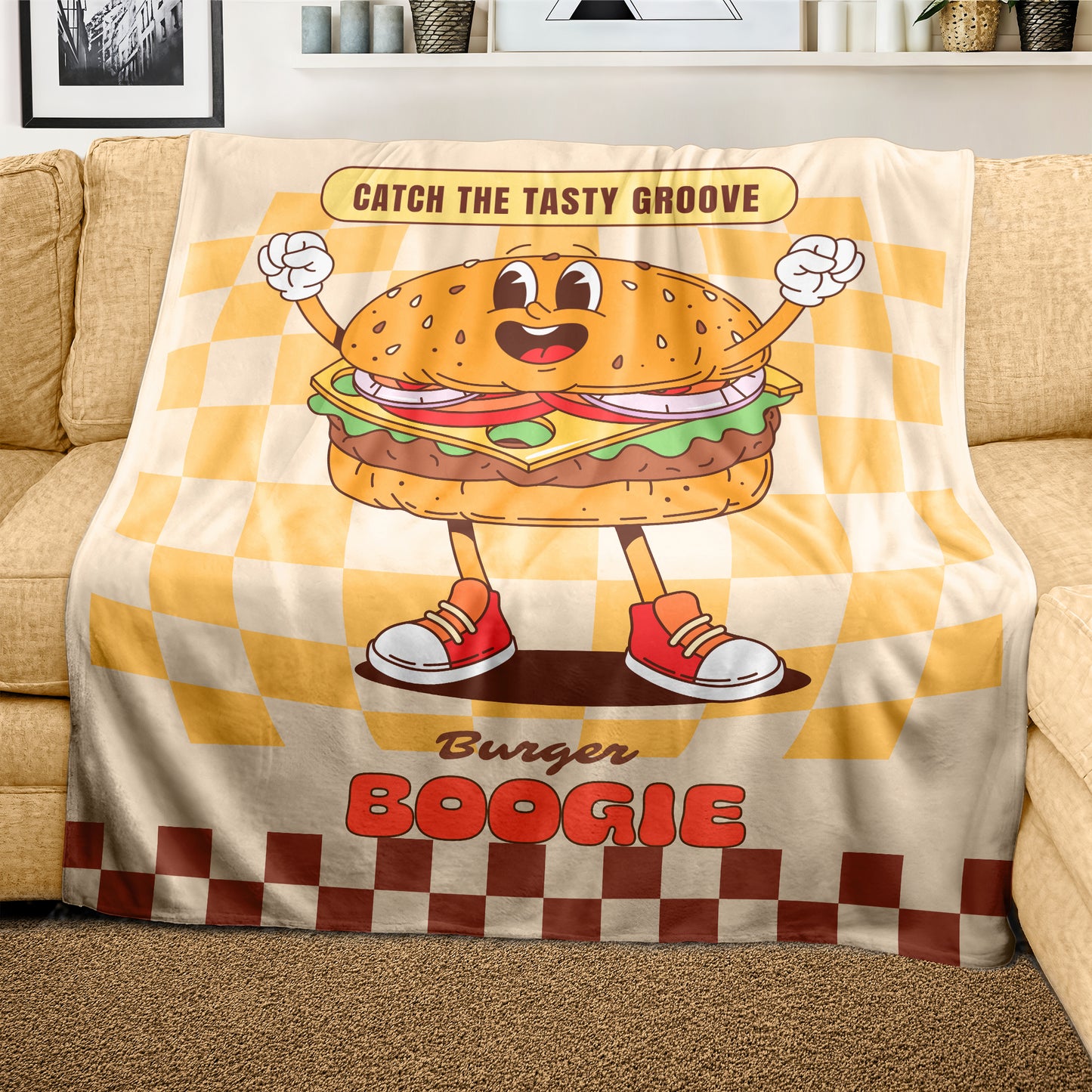 Burger Boogie Light Weight Fleece Blanket
