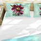 Burgundy Bloom on Aqua Duvet Cover Set