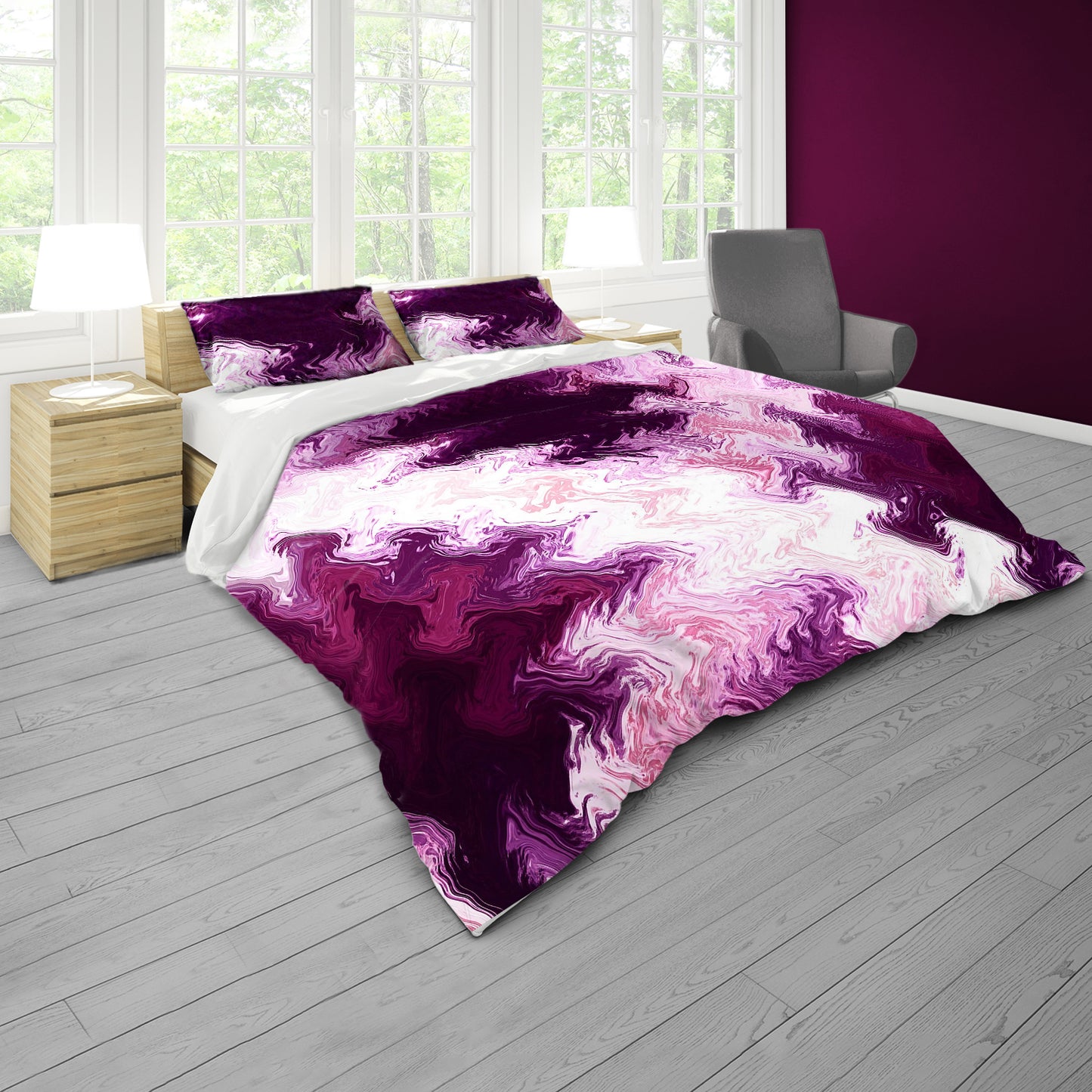 Burgundy Duvet Cover Set